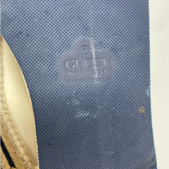 Gucci Lilibeth GG Web Logo Canvas Lace Up Espadrille Platform Sneaker Cream EU40 - Picture 13 of 14